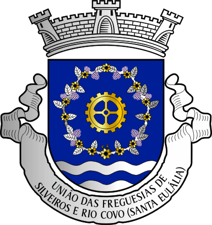 Brasão da União das freguesias de Silveiros e Rio Covo (Santa Eulália) - Silveiros and Rio Covo (Santa Eulália) civil parishes union coat-of-arms Brasão da União das freguesias de Silveiros e Rio Covo (Santa Eulália) - Silveiros and Rio Covo (Santa Eulália) civil parishes union coat-of-arms