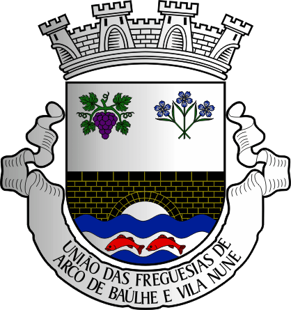 Brasão da União das freguesias de Arco de Baúlhe e Vila Nune - Arco de Baúlhe and Vila Nune civil parishes union coat-of-arms Brasão da União das freguesias de Arco de Baúlhe e Vila Nune - Arco de Baúlhe and Vila Nune civil parishes union coat-of-arms