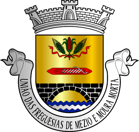Brasão da União das freguesias de Mezio e Moura Morta - Mezio and Moura Morta civil parishes union coat-of-arms