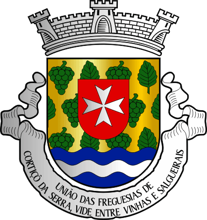 Brasão da União das freguesias de Cortiçô da Serra, Vide Entre Vinhas e Salgueirais - Cortiçô da Serra, Vide Entre Vinhas and Salgueirais civil parishes union coat-of-arms Brasão da União das freguesias de Cortiçô da Serra, Vide Entre Vinhas e Salgueirais - Cortiçô da Serra, Vide Entre Vinhas and Salgueirais civil parishes union coat-of-arms