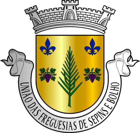 Brasão da União das freguesias de Sepins e Bolho - Sepins and Bolho civil parishes union coat-of-arms Brasão da União das freguesias de Sepins e Bolho - Sepins and Bolho civil parishes union coat-of-arms