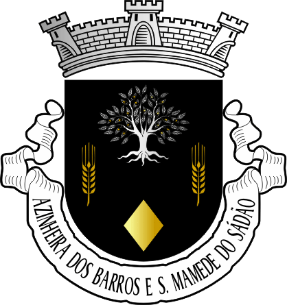 Brasão da freguesia de Azinheira dos Barros e São Mamede do Sádão - Azinheira dos Barros and São Mamede do Sádão civil parish, coat-of-arms Brasão da freguesia de Azinheira dos Barros e São Mamede do Sádão - Azinheira dos Barros and São Mamede do Sádão civil parish, coat-of-arms