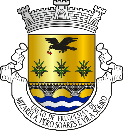 Brasão da União de freguesias de Mizarela, Pêro Soares e Vila Soeiro - Mizarela, Pêro Soares and Vila Soeiro civil parishes union coat-of-arms Brasão da União de freguesias de Mizarela, Pêro Soares e Vila Soeiro - Mizarela, Pêro Soares and Vila Soeiro civil parishes union coat-of-arms