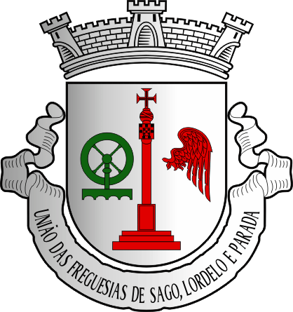 Brasão da União das freguesias de Sago, Lordelo e Parada - Sago, Lordelo and Parada civil parishes union coat-of-arms