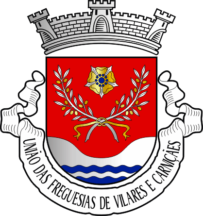 Brasão da União das freguesias de Vilares e Carnicães - Vilares and Carnicães civil parishes union coat-of-arms Brasão da União das freguesias de Vilares e Carnicães - Vilares and Carnicães civil parishes union coat-of-arms