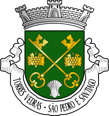 Brasão da antiga freguesia de Torres Vedras (São Pedro e Santiago) - Torres Vedras (São Pedro and Santiago) former civil parish, coat-of-arms Brasão da antiga freguesia de Torres Vedras (São Pedro e Santiago) - Torres Vedras (São Pedro and Santiago) former civil parish, coat-of-arms