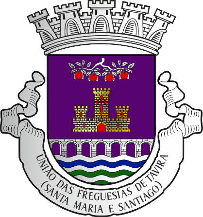 Brasão da União das freguesias de Tavira (Santa Maria e Santiago) - Tavira (Santa Maria and Santiago) civil parish union coat-of-arms Brasão da União das freguesias de Tavira (Santa Maria e Santiago) - Tavira (Santa Maria and Santiago) civil parish union coat-of-arms