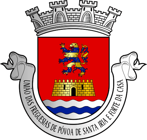 Brasão da União das freguesias de Póvoa de Santa Iria e Forte da Casa - Póvoa de Santa Iria and Forte da Casa civil parishes union coat-of-arms Brasão da União das freguesias de Póvoa de Santa Iria e Forte da Casa - Póvoa de Santa Iria and Forte da Casa civil parishes union coat-of-arms