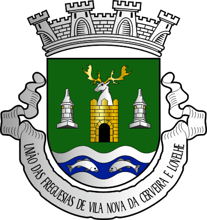 Brasão da União das freguesias de Vila Nova de Cerveira e Lovelhe - Vila Nova de Cerveira and Lovelhe civil parishes union coat-of-arms Brasão da União das freguesias de Vila Nova de Cerveira e Lovelhe - Vila Nova de Cerveira and Lovelhe civil parishes union coat-of-arms