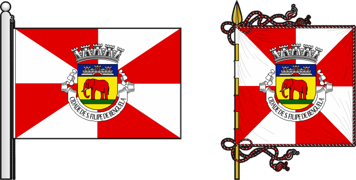 Bandeira e estandarte do Concelho de Benguela - Benguela municipal flag and banner Bandeira e estandarte do Concelho de Benguela - Benguela municipal flag and banner
