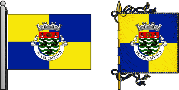 Bandeira e estandarte do Concelho de Cacuaco - Cacuaco municipal flag and banner Bandeira e estandarte do Concelho de Cacuaco - Cacuaco municipal flag and banner