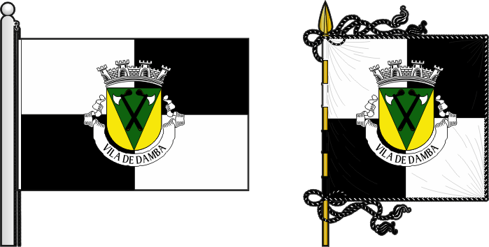 Bandeira e estandarte de Concelho da Damba - Damba municipal flag and banner Bandeira e estandarte de Concelho da Damba - Damba municipal flag and banner