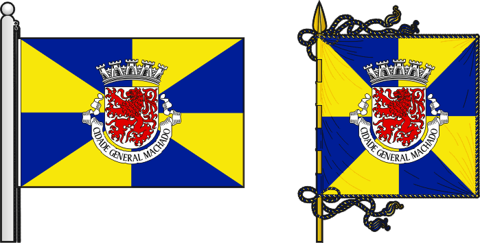 Bandeira e estandarte do Concelho de General Machado - General Machado municipal flag and banner Bandeira e estandarte do Concelho de General Machado - General Machado municipal flag and banner