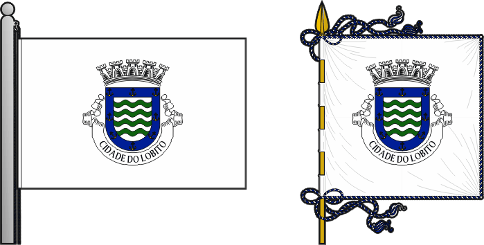 Bandeira e estandarte do Concelho do Lobito - Lobito municipal flag and banner Bandeira e estandarte do Concelho do Lobito - Lobito municipal flag and banner