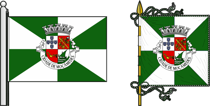 Bandeira e estandarte do Concelho de Moçâmedes municipal flag and banner Bandeira e estandarte do Concelho de Moçâmedes municipal flag and banner