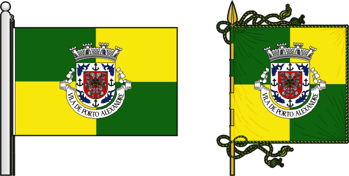 Bandeira e estandarte do Concelho de Porto Alexandre - Porto Alexandre municipal flag and banner