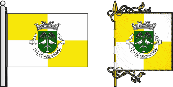 Bandeira e estandarte do Concelho de Pombo - Pombo municipal flag and banner