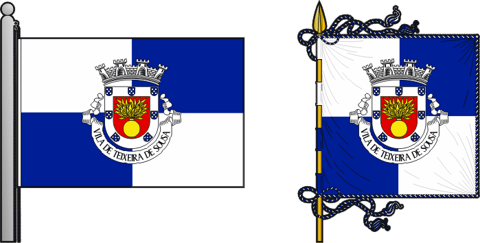 Bandeira e estandarte de do Concelho Teixeira de Sousa - Teixeira de Sousa municipal flag and banner Bandeira e estandarte de do Concelho Teixeira de Sousa - Teixeira de Sousa municipal flag and banner