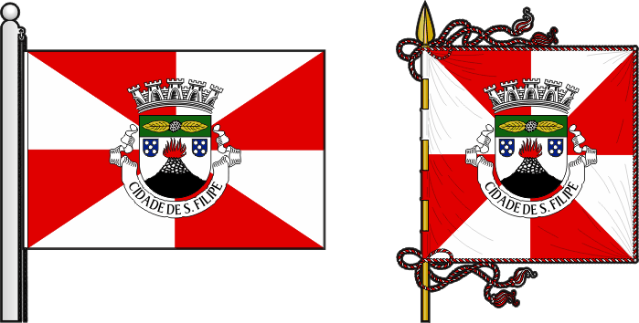 Bandeira e estandarte do Concelho do Fogo - Fogo municipal flag and banner