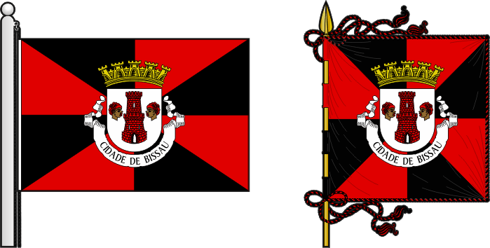 Bandeira e estandarte do Concelho de Bissau - Bissau municipal flag and banner Bandeira e estandarte do Concelho de Bissau - Bissau municipal flag and banner