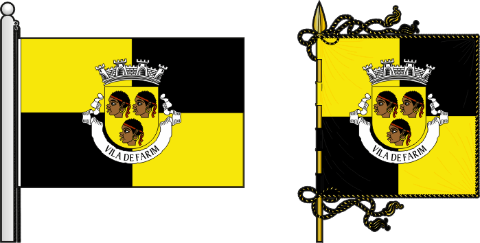 Bandeira e estandarte do Concelho de Farim - Farim municipal flag and banner Bandeira e estandarte do Concelho de Farim - Farim municipal flag and banner