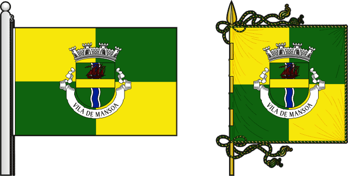 Bandeira e estandarte do Concelho de Mansoa - Mansoa municipal flag and banner Bandeira e estandarte do Concelho de Mansoa - Mansoa municipal flag and banner