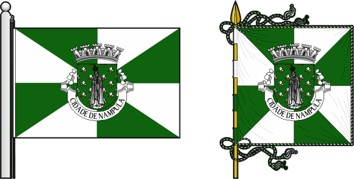 Bandeira e estandarte do Concelho de Nampula - Nampula municipal flag and banner Bandeira e estandarte do Concelho de Nampula - Nampula municipal flag and banner