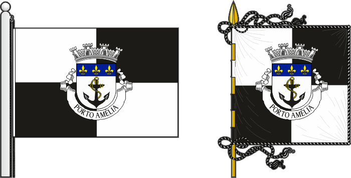Bandeira e estandarte do Concelho de Porto Amélia - Porto Amélia municipal flag and banner Bandeira e estandarte do Concelho de Porto Amélia - Porto Amélia municipal flag and banner