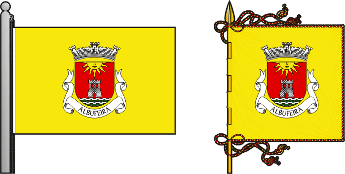 Bandeira e estandarte da antiga freguesia de Albufeira - Albufeira former civil parish, flag and banner Bandeira e estandarte da antiga freguesia de Albufeira - Albufeira former civil parish, flag and banner