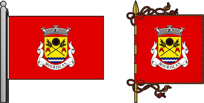 Bandeira e estandarte da freguesia de Mouriscas - Mouriscas civil parish, flag and banner Bandeira e estandarte da freguesia de Mouriscas - Mouriscas civil parish, flag and banner