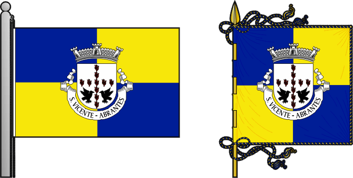 Bandeira e estandarte da antiga freguesia de Abrantes (São Vicente) - Abrantes (São Vicente) former civil parish, flag and banner Bandeira e estandarte da antiga freguesia de Abrantes (São Vicente) - Abrantes (São Vicente) former civil parish, flag and banner
