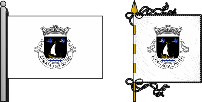 Bandeira e estandarte da antiga freguesia de Rossio ao Sul do Tejo - Rossio ao Sul do Tejo former civil parish, flag and banner