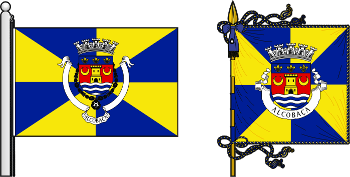 Bandeira e estandarte do Município de Alcobaça - Alcobaça municipal flag and banner Bandeira e estandarte do Município de Alcobaça - Alcobaça municipal flag and banner