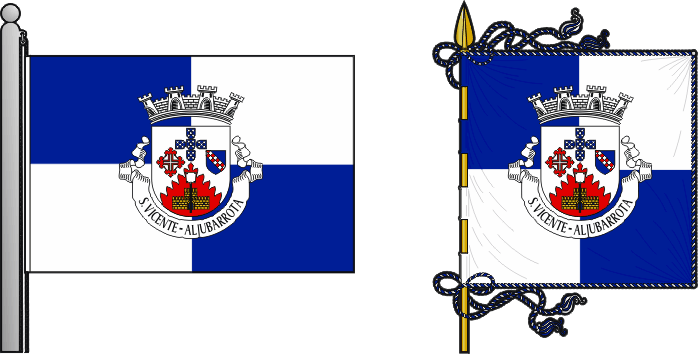 Bandeira e estandarte da antiga freguesia de Aljubarrota (São Vicente) - Aljubarrota (São Vicente) former civil parish, flag and banner