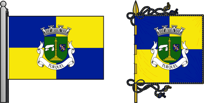 Bandeira e estandarte da freguesia de Turquel - Turquel civil parish, flag and banner Bandeira e estandarte da freguesia de Turquel - Turquel civil parish, flag and banner
