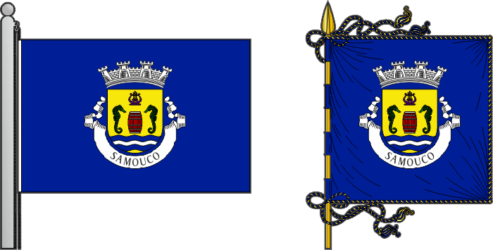 Bandeira e estandarte da freguesia do Samouco - Samouco civil parish, flag and banner Bandeira e estandarte da freguesia do Samouco - Samouco civil parish, flag and banner