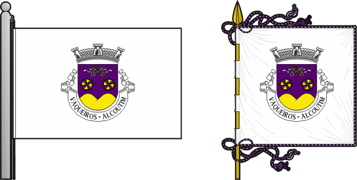 Bandeira e estandarte da freguesia de Vaqueiros - Vaqueiros civil parish, flag and banner Bandeira e estandarte da freguesia de Vaqueiros - Vaqueiros civil parish, flag and banner