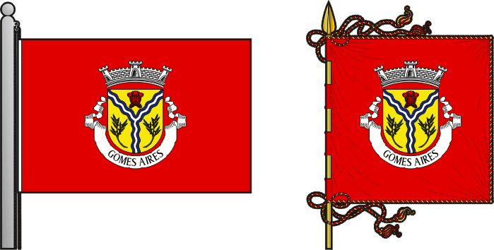 Bandeira e estandarte da antiga freguesia de Gomes Aires - Gomes Aires former civil parish, flag and banner Bandeira e estandarte da antiga freguesia de Gomes Aires - Gomes Aires former civil parish, flag and banner
