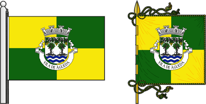 Bandeira e estandarte do Município de Águeda - Águeda municipal flag and banner Bandeira e estandarte do Município de Águeda - Águeda municipal flag and banner