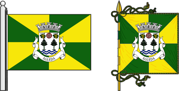 Bandeira e estandarte do Município de Águeda - Águeda municipal flag and banner Bandeira e estandarte do Município de Águeda - Águeda municipal flag and banner