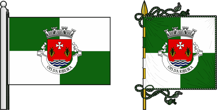 Bandeira e estandarte da antiga freguesia de Óis da Ribeira - Óis da Ribeira former civil parish, flag and banner Bandeira e estandarte da antiga freguesia de Óis da Ribeira - Óis da Ribeira former civil parish, flag and banner