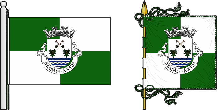 Bandeira e estandarte da antiga freguesia de Segadães - Segadães former civil parish, flag and banner Bandeira e estandarte da antiga freguesia de Segadães - Segadães former civil parish, flag and banner