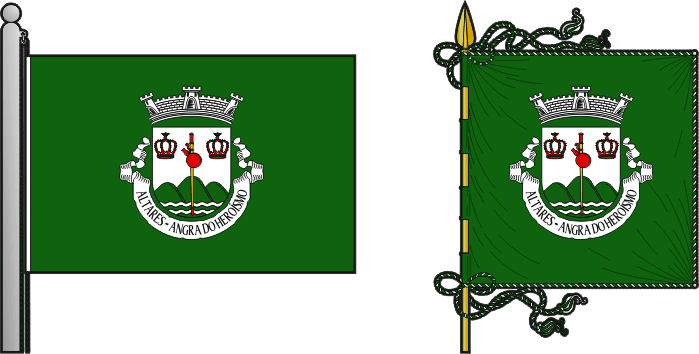 Bandeira e estandarte da freguesia de Altares - Altares civil parish, flag and banner Bandeira e estandarte da freguesia de Altares - Altares civil parish, flag and banner