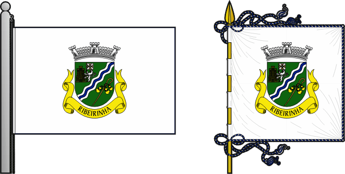 Bandeira e estandarte da freguesia de Ribeirinha - Ribeirinha civil parish, flag and banner Bandeira e estandarte da freguesia de Ribeirinha - Ribeirinha civil parish, flag and banner