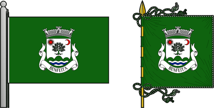 Bandeira e estandarte da freguesia de Benfeita - Benfeita civil parish, flag and banner Bandeira e estandarte da freguesia de Benfeita - Benfeita civil parish, flag and banner