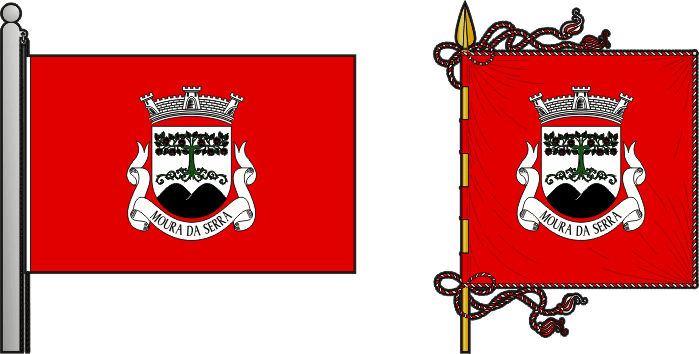 Bandeira e estandarte da antiga freguesia de Moura da Serra - Moura da Serra former civil parish, flag and banner Bandeira e estandarte da antiga freguesia de Moura da Serra - Moura da Serra former civil parish, flag and banner