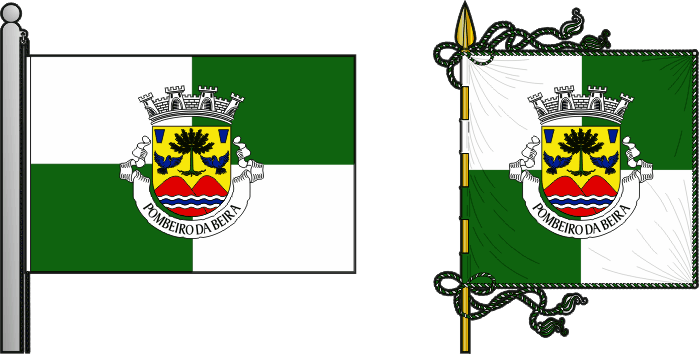 Bandeira e estandarte da freguesia de Pombeiro da Beira - Pombeiro da Beira civil parish, flag and banner Bandeira e estandarte da freguesia de Pombeiro da Beira - Pombeiro da Beira civil parish, flag and banner