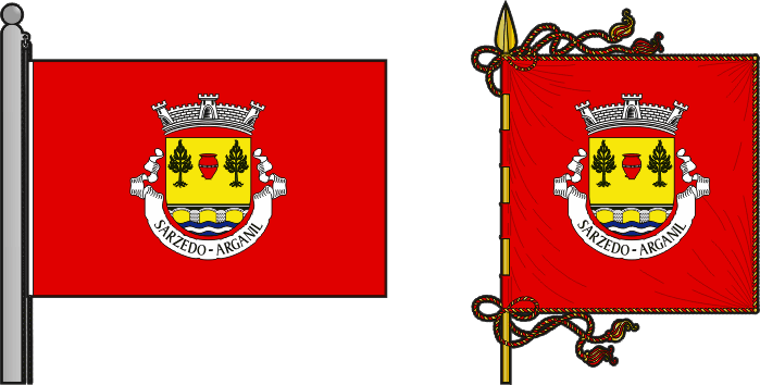 Bandeira e estandarte da freguesia de Sarzedo - Sarzedo civil parish, flag and banner Bandeira e estandarte da freguesia de Sarzedo - Sarzedo civil parish, flag and banner