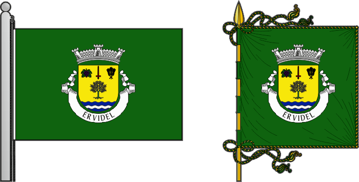 Bandeira e estandarte da freguesia de Ervidel - Ervidel civil parish, flag and banner Bandeira e estandarte da freguesia de Ervidel - Ervidel civil parish, flag and banner