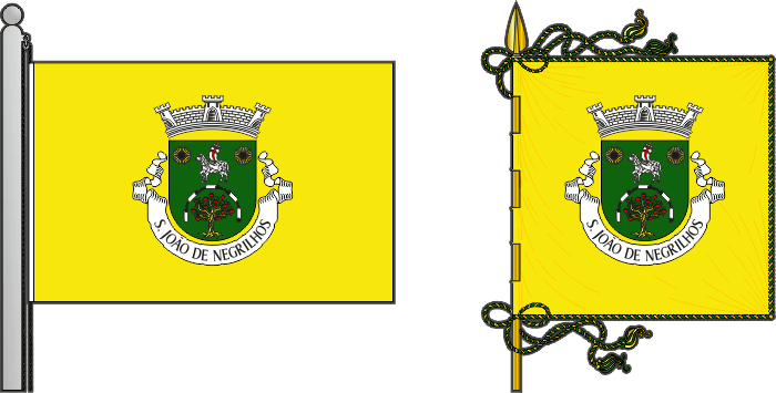 Bandeira e estandarte da freguesia de São João de Negrilhos - São João de Negrilhos civil parish, flag and banner Bandeira e estandarte da freguesia de São João de Negrilhos - São João de Negrilhos civil parish, flag and banner